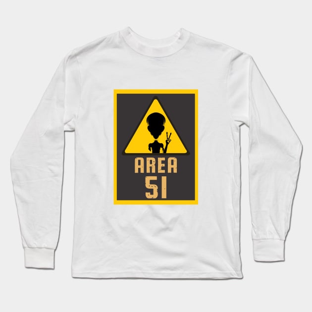 Area 51 Alien Peace Long Sleeve T-Shirt by Geminiguys